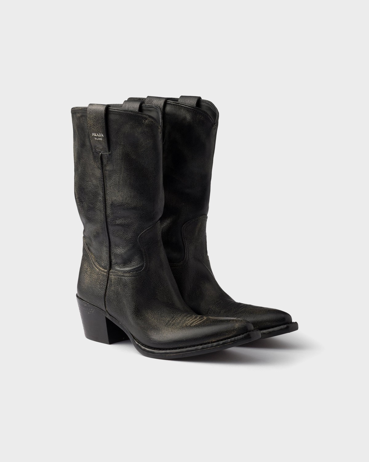 Prada Leather Boots Black