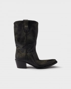 Prada Leather Boots Black