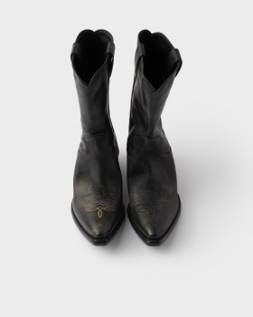 Prada Leather Boots Black