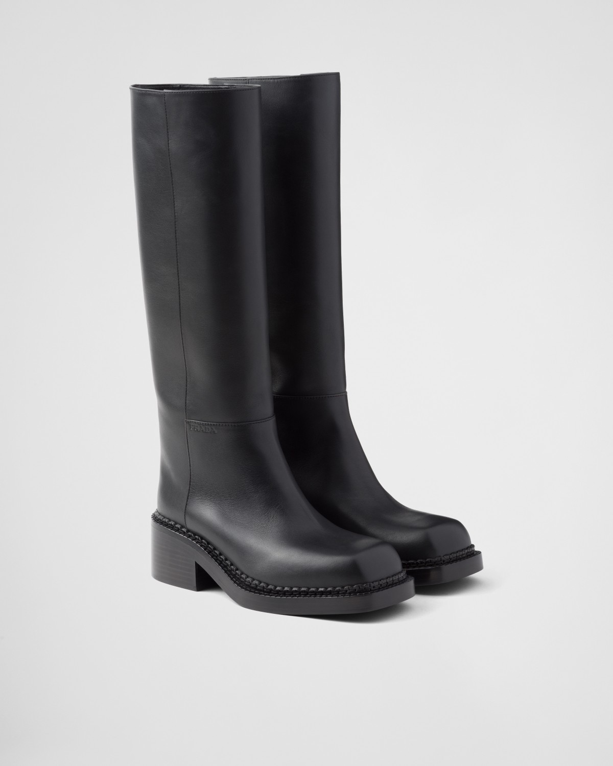 Prada Leather Boots Black