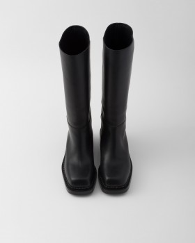 Prada Leather Boots Black