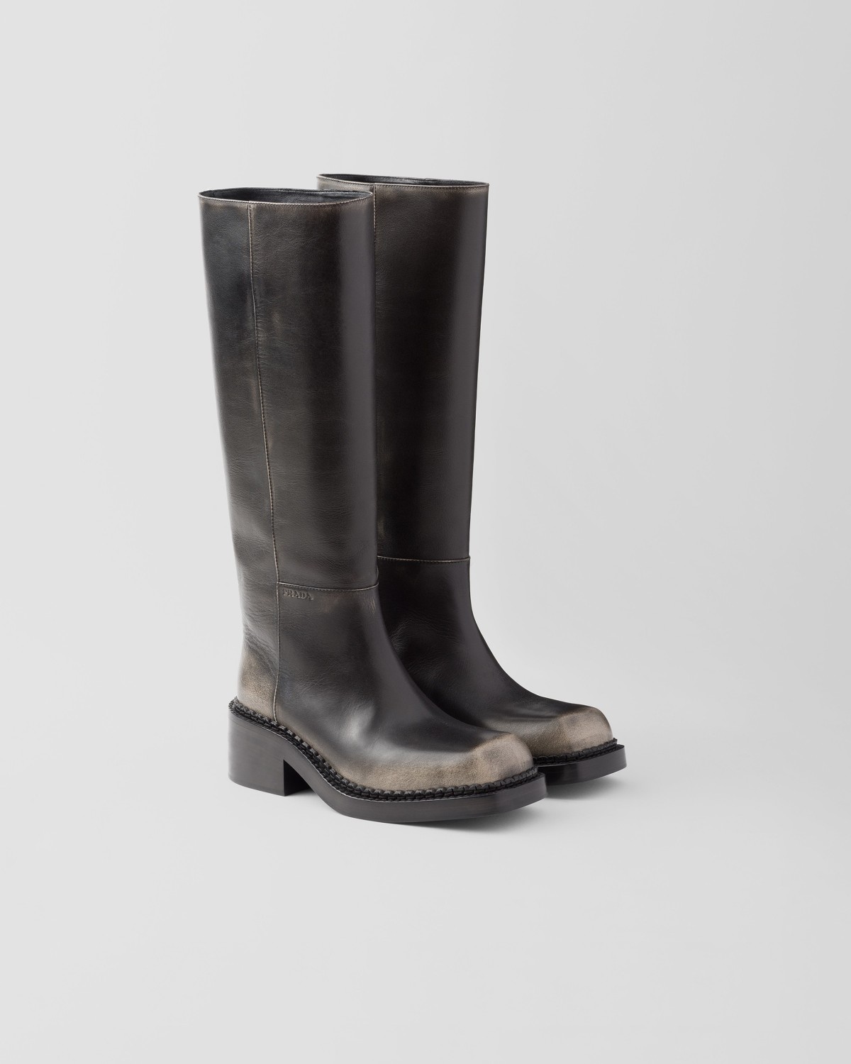 Prada Leather Boots Black