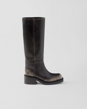Prada Leather Boots Black