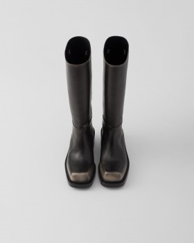Prada Leather Boots Black