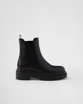 Prada Leather Chelsea Boots Black