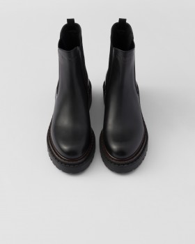 Prada Leather Chelsea Boots Black