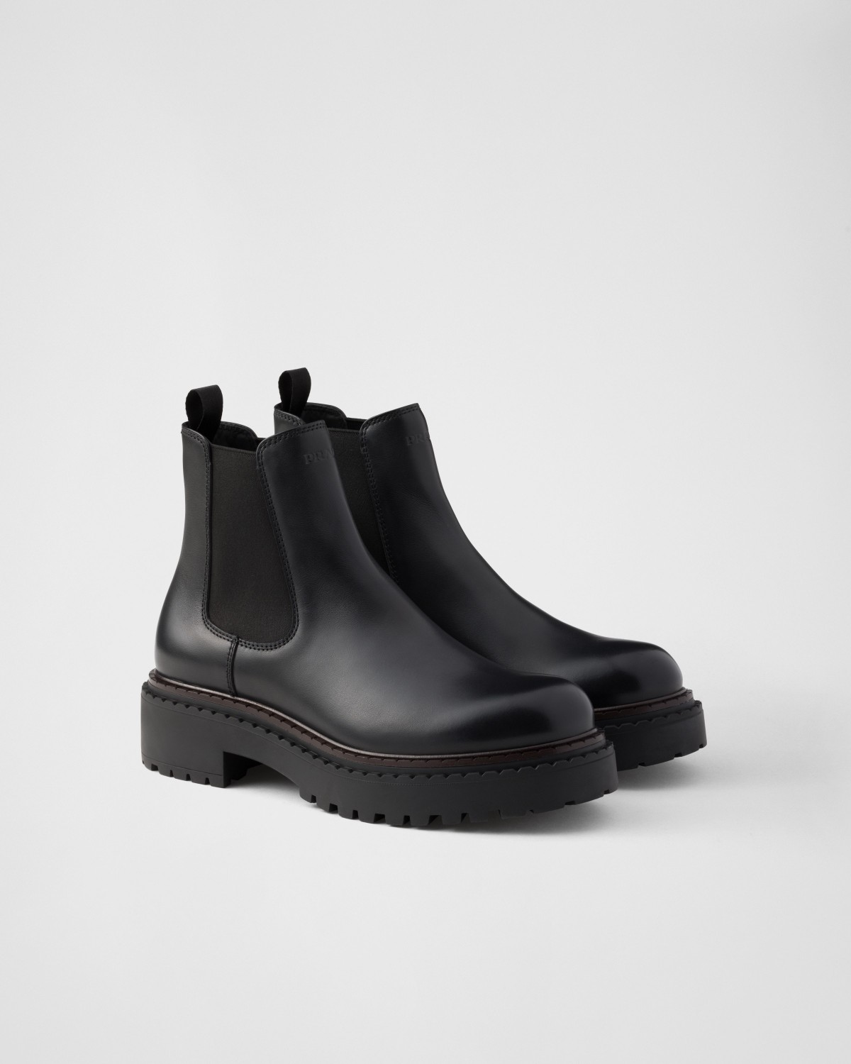 Prada Leather Chelsea Boots Black
