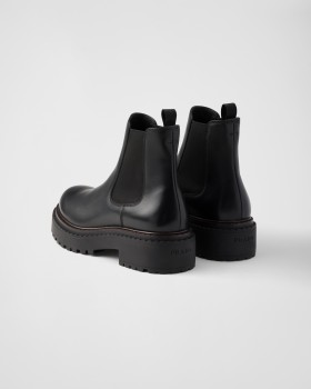 Prada Leather Chelsea Boots Black