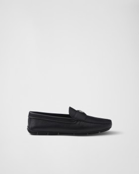Prada Leather Driving Shoes Black