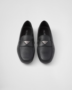 Prada Leather Driving Shoes Black