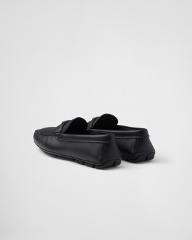 Prada Leather Driving Shoes Black