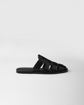 Prada Leather Fisherman Mules Black