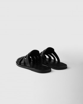 Prada Leather Fisherman Mules Black
