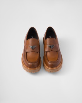 Prada Leather Loafers Cognac