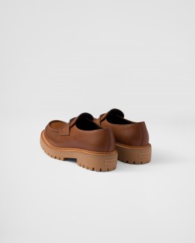 Prada Leather Loafers Cognac