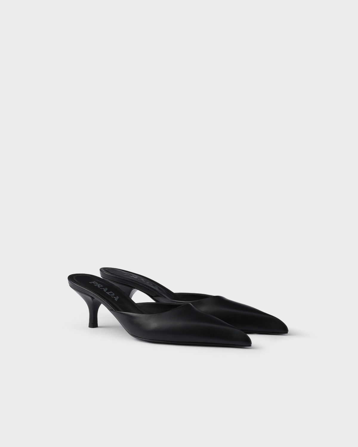 Prada Leather Mules Black