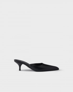 Prada Leather Mules Black