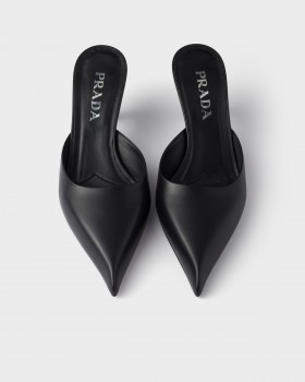 Prada Leather Mules Black