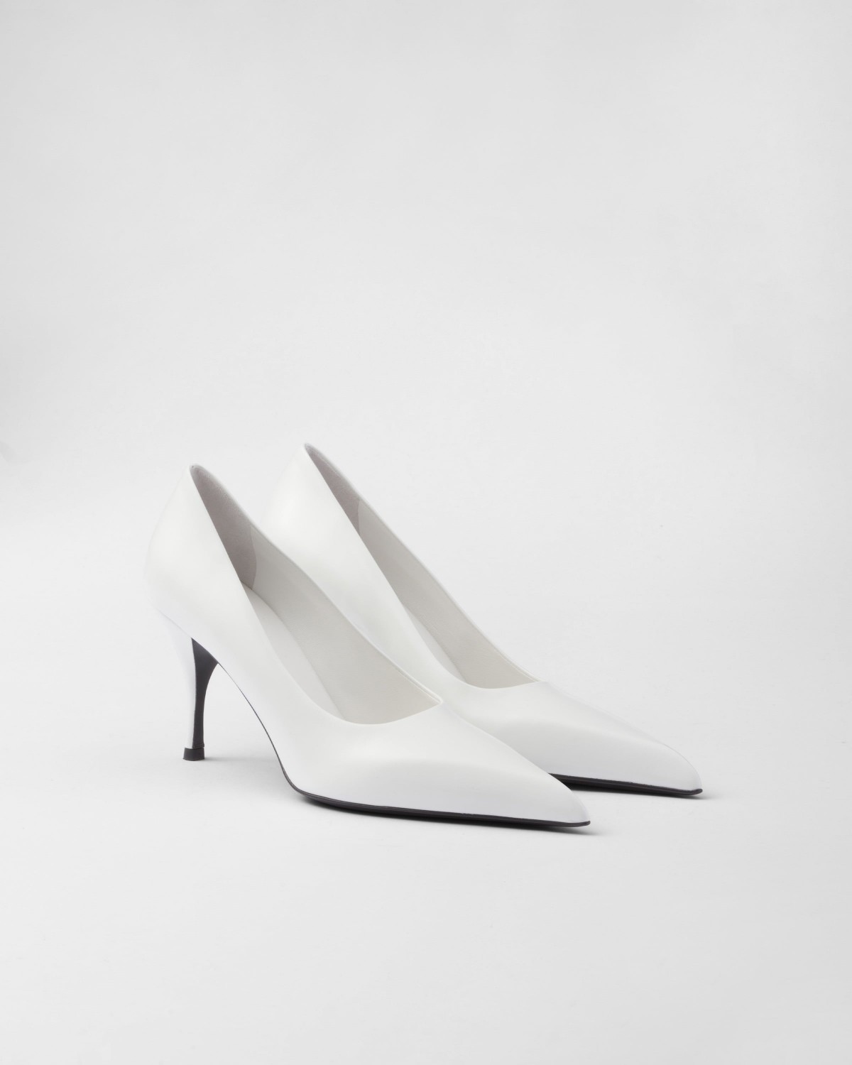 Prada Leather Pumps White
