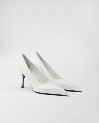 Prada Leather Pumps White
