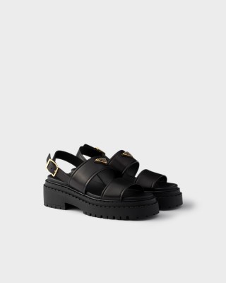 Prada Leather Sandals Black