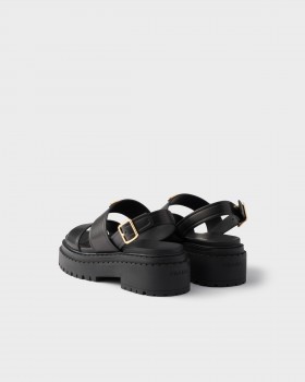 Prada Leather Sandals Black