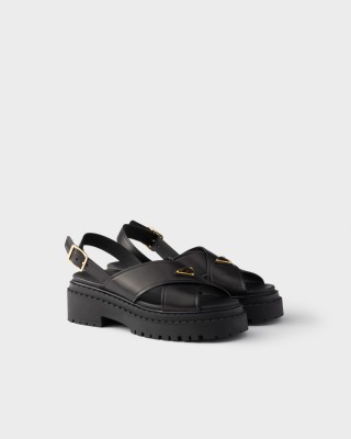 Prada Leather Sandals Black