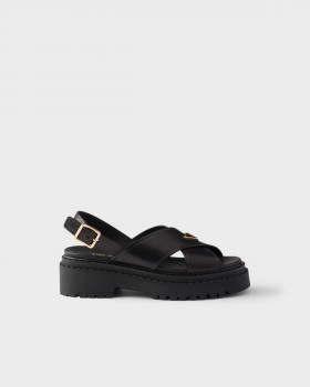 Prada Leather Sandals Black