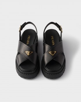 Prada Leather Sandals Black