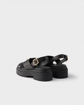 Prada Leather Sandals Black