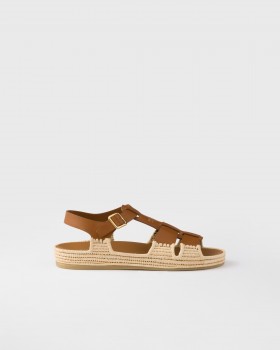 Prada Leather Sandals Light Tan
