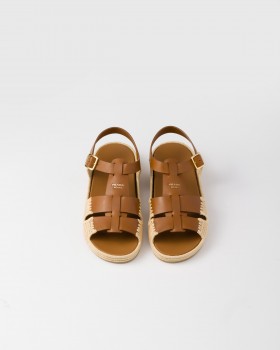Prada Leather Sandals Light Tan