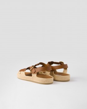 Prada Leather Sandals Light Tan