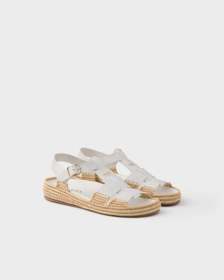Prada Leather Sandals White