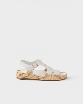 Prada Leather Sandals White