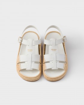 Prada Leather Sandals White