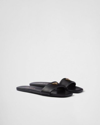 Prada Leather Slides Black