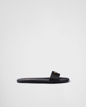 Prada Leather Slides Black
