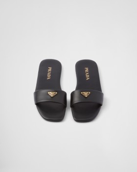 Prada Leather Slides Black