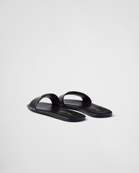 Prada Leather Slides Black