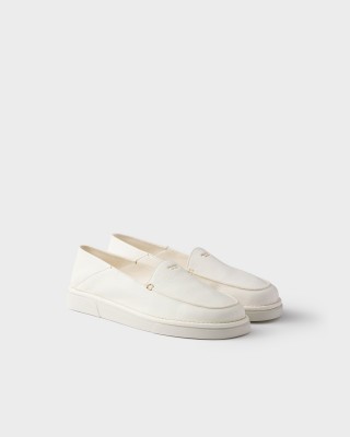 Prada Leather Slip-ons Ivory