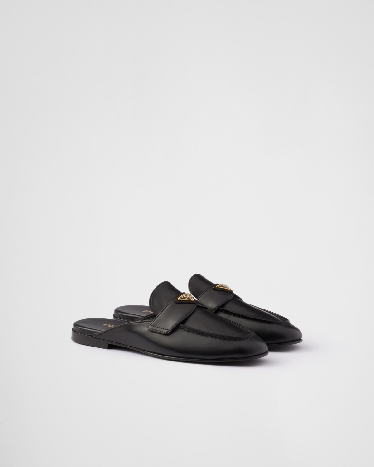 Prada Leather Slippers Black