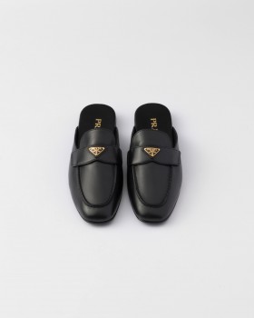 Prada Leather Slippers Black