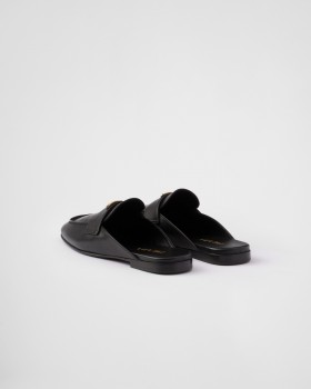 Prada Leather Slippers Black