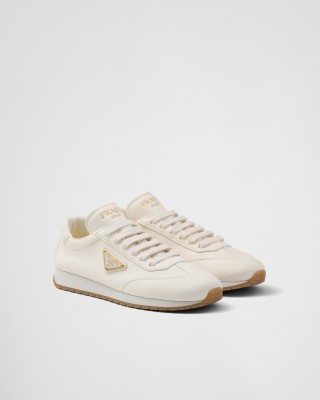 Prada Leather Sneakers Ivory