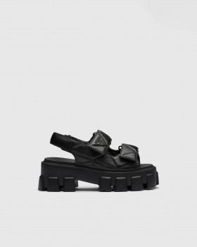 Prada Monolith Nappa Leather Sandals Black