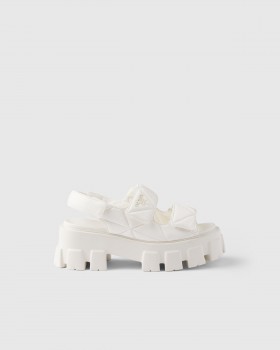 Prada Monolith Nappa Leather Sandals Ivory