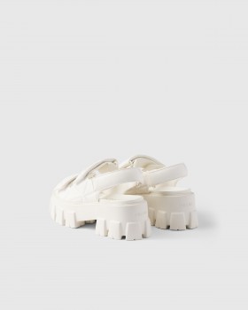 Prada Monolith Nappa Leather Sandals Ivory