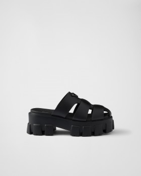Prada Monolith Rubber Mules Black