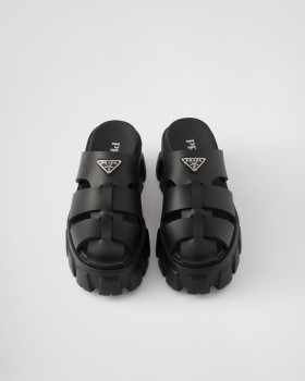 Prada Monolith Rubber Mules Black